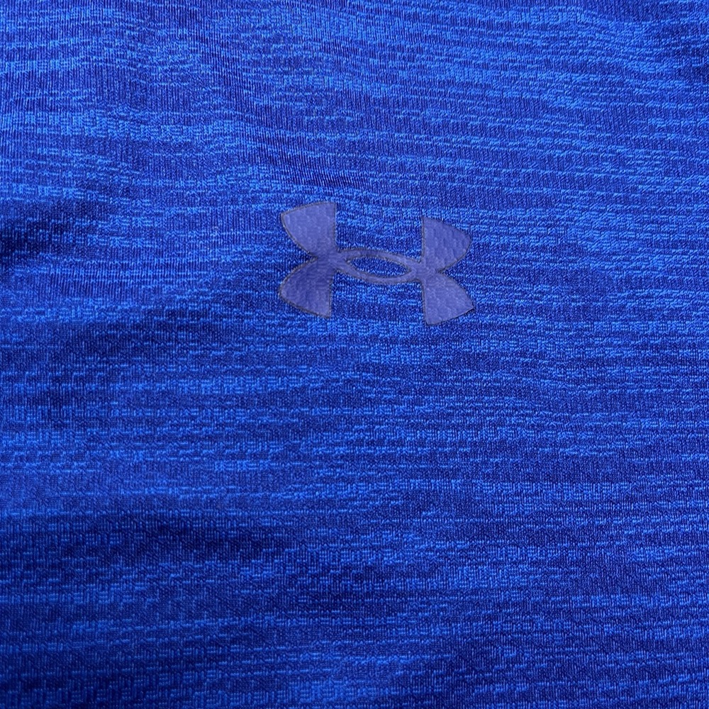 Under Armour Performance 2.0 Polo Mens L Bauhaus Blue Golf Shirt Loose Stretch - Picture 5 of 8